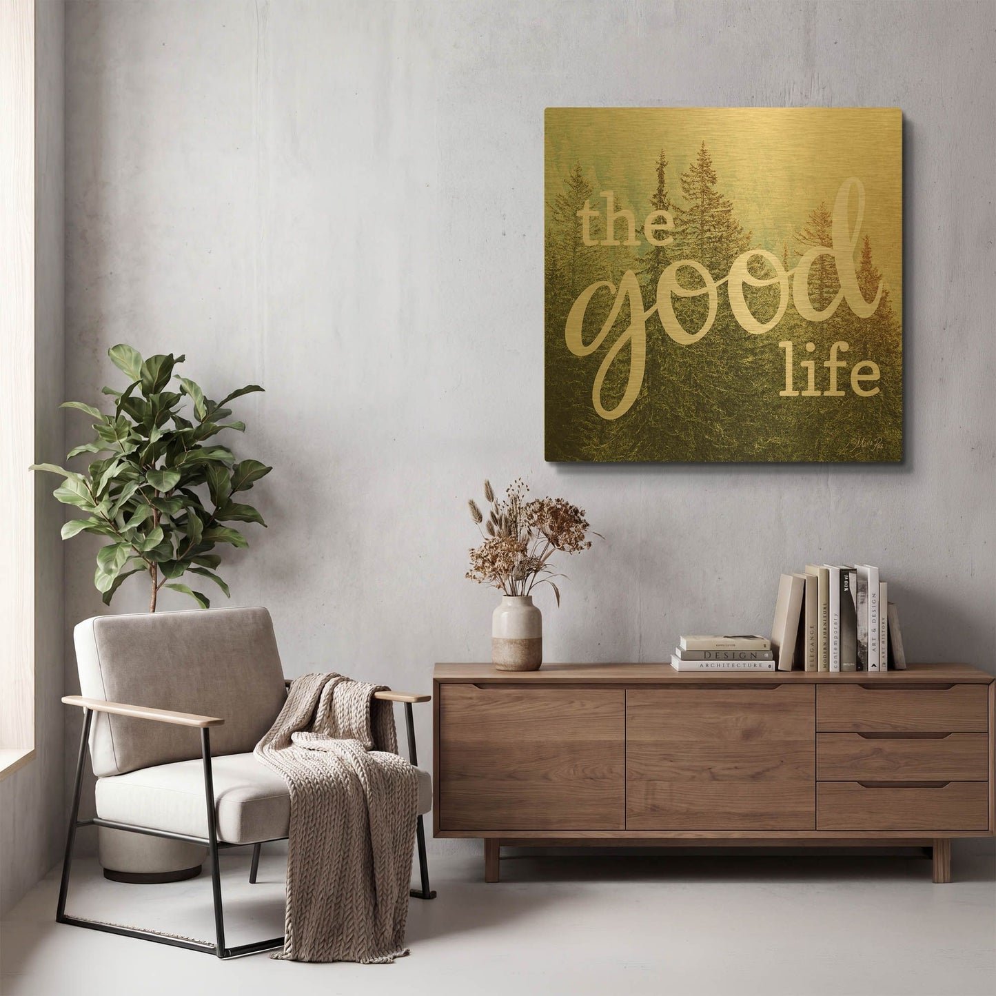 'The Good Life' By Marla Rae Gold Metal Wall Art