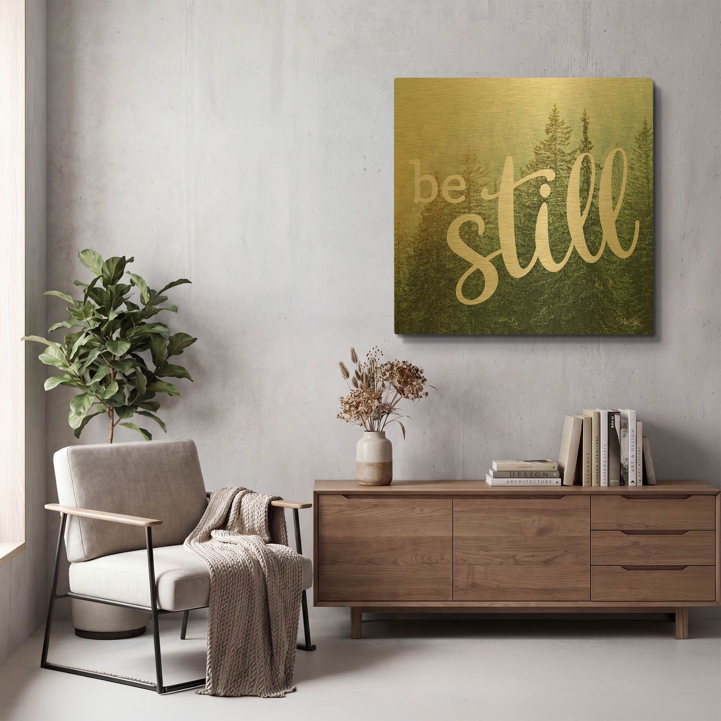 'Be Still' By Marla Rae Gold Metal Wall Art