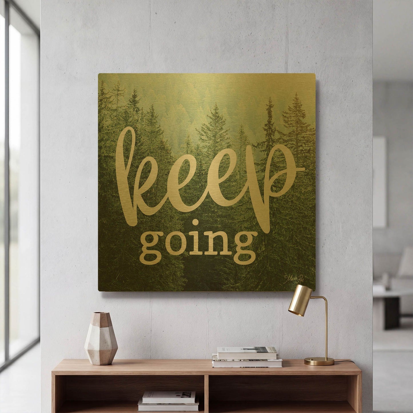 'Keep Going' By Marla Rae Gold Metal Wall Art
