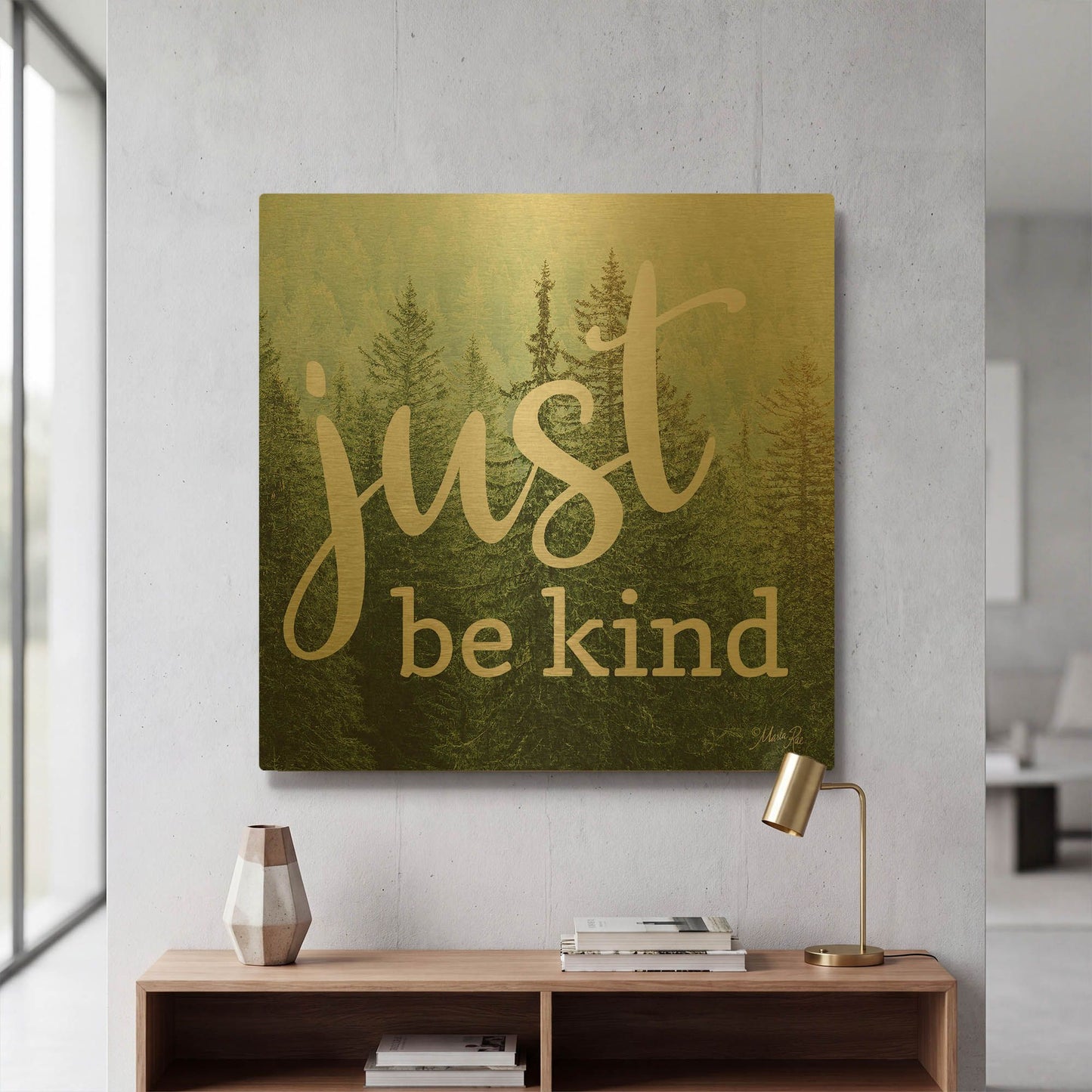 'Just Be Kind' By Marla Rae Gold Metal Wall Art