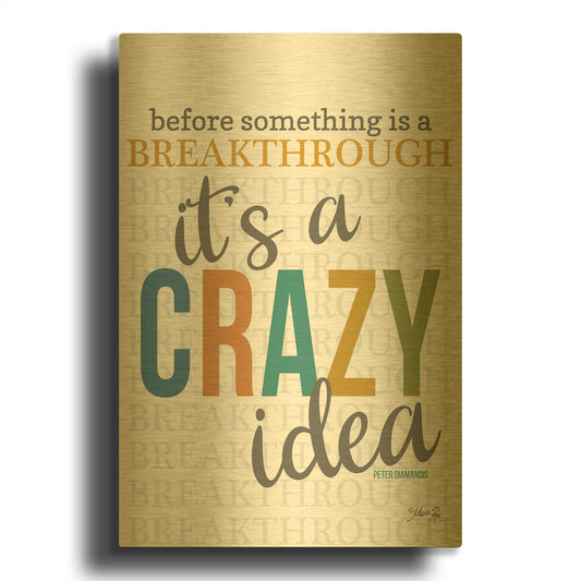'Crazy Idea' By Marla Rae Gold Metal Wall Art