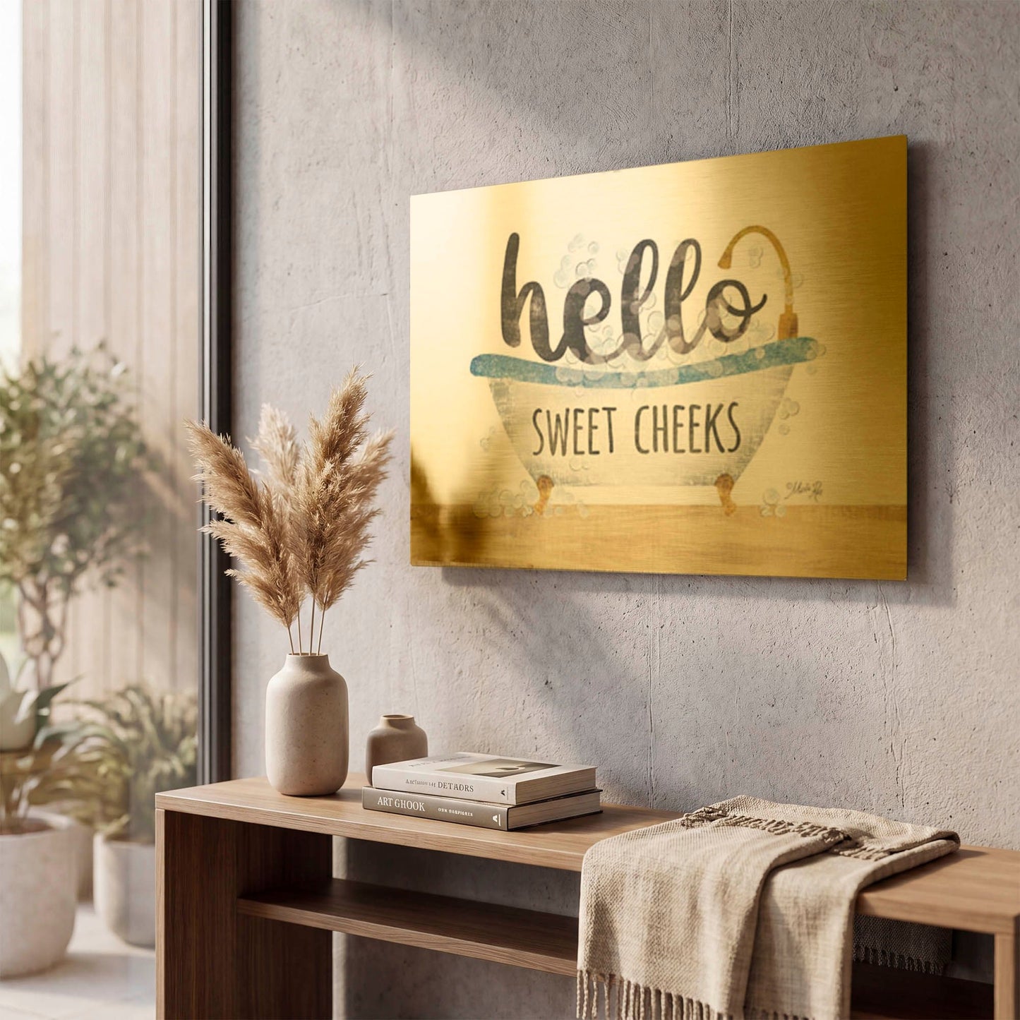 'Hello Sweet Cheeks' By Marla Rae Gold Metal Wall Art
