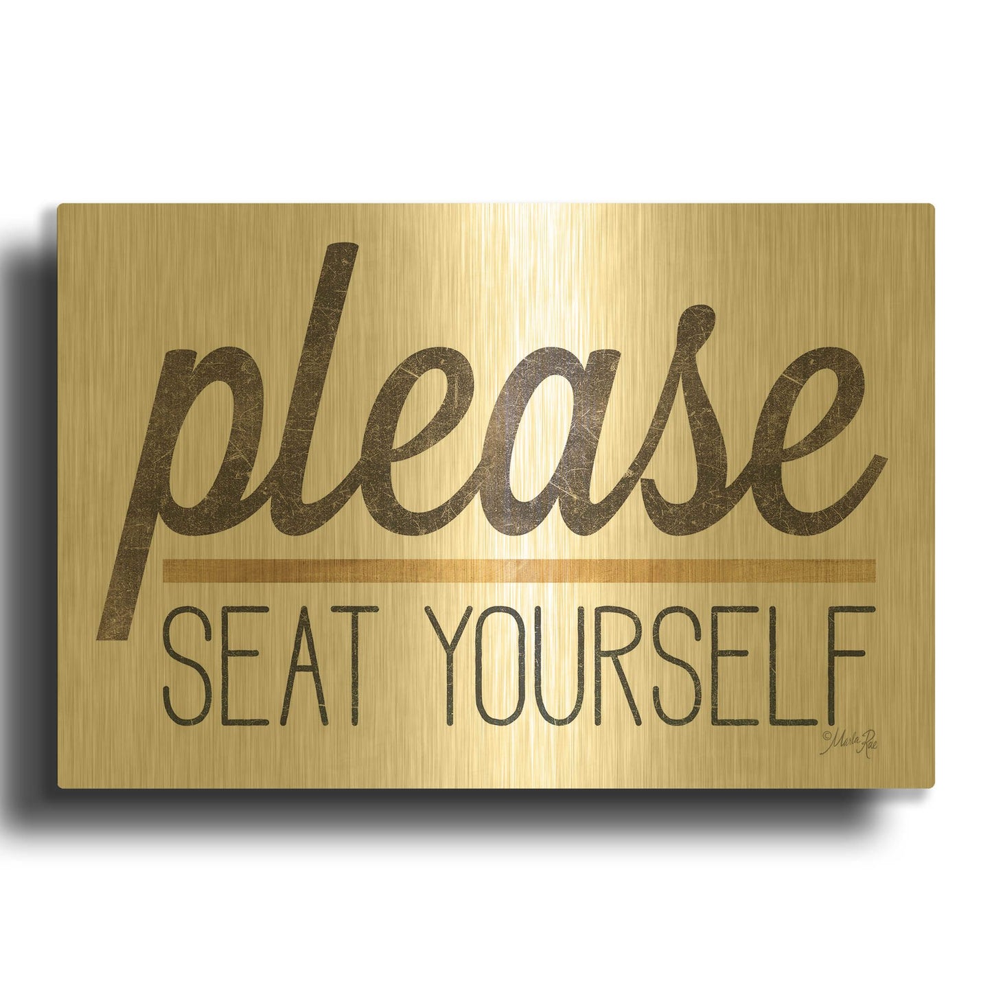 'Please Seat Yourself' By Marla Rae Gold Metal Wall Art