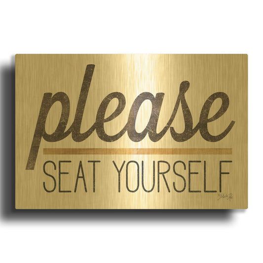 'Please Seat Yourself' By Marla Rae Gold Metal Wall Art