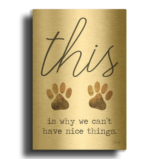 'Can' By Marla Rae Gold Metal Wall Art