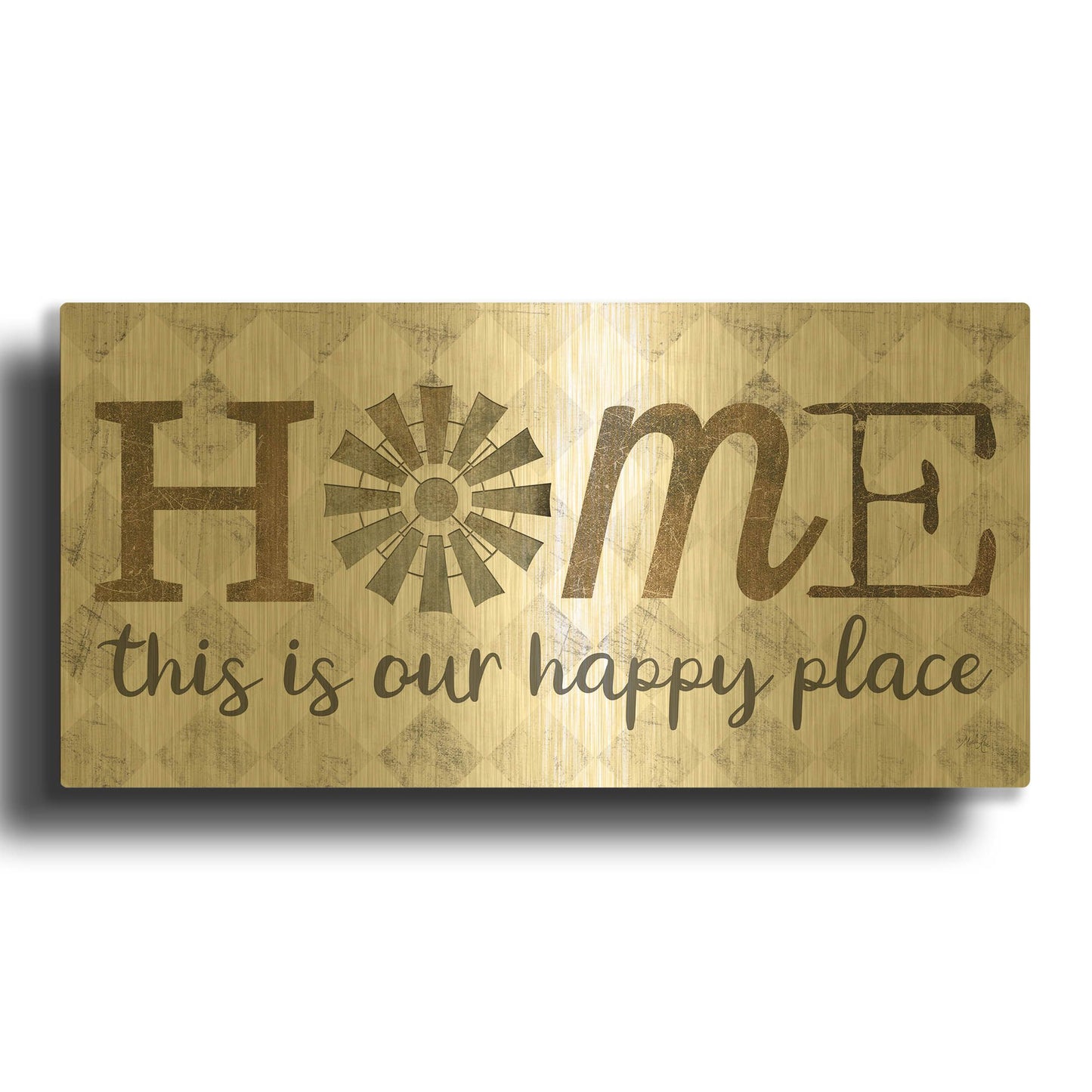 'Home - This is Our Happy Place' By Marla Rae Gold Metal Wall Art