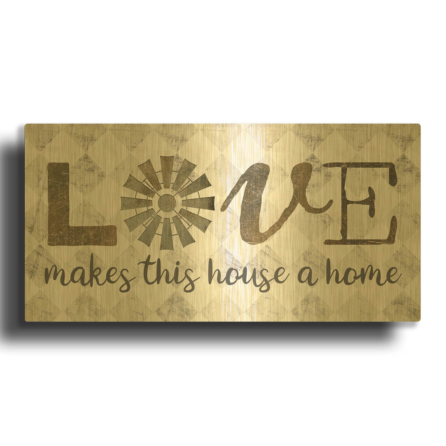 'Love Makes This House a Home' By Marla Rae Gold Metal Wall Art