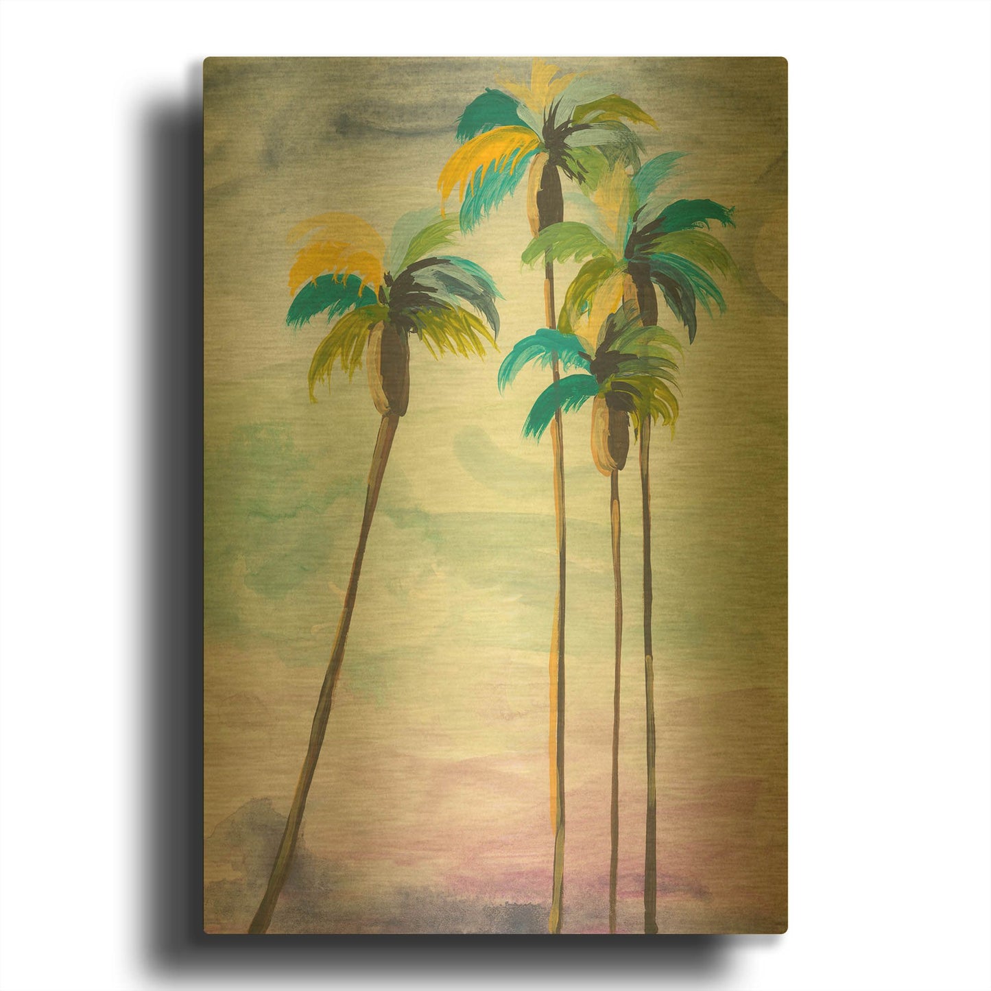 'Four Palms No. 2' By Jan Weiss Gold Metal Wall Art