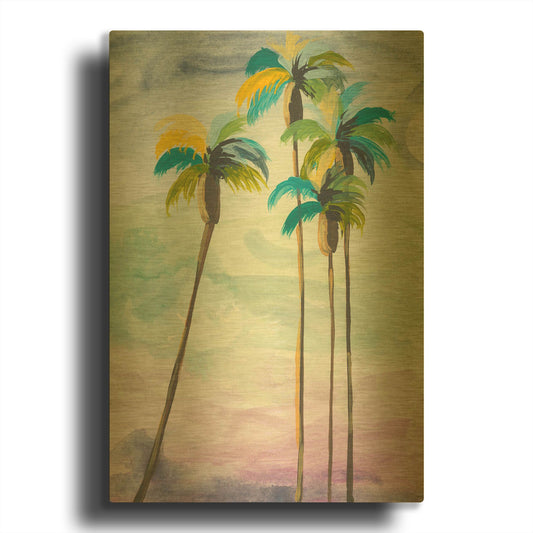 'Four Palms No. 2' By Jan Weiss Gold Metal Wall Art