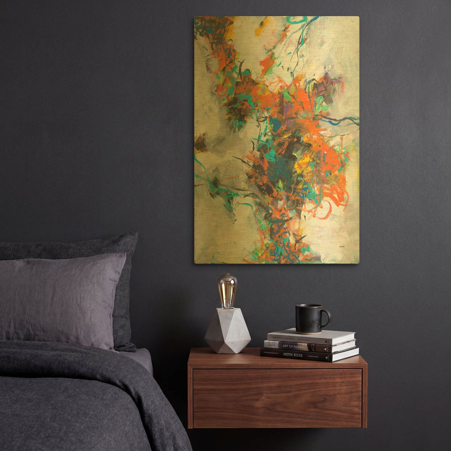 'Fracture' By Jan Weiss Gold Metal Wall Art
