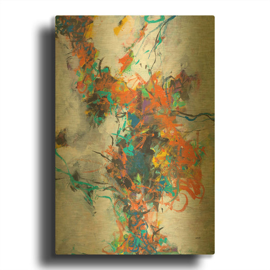 'Fracture' By Jan Weiss Gold Metal Wall Art