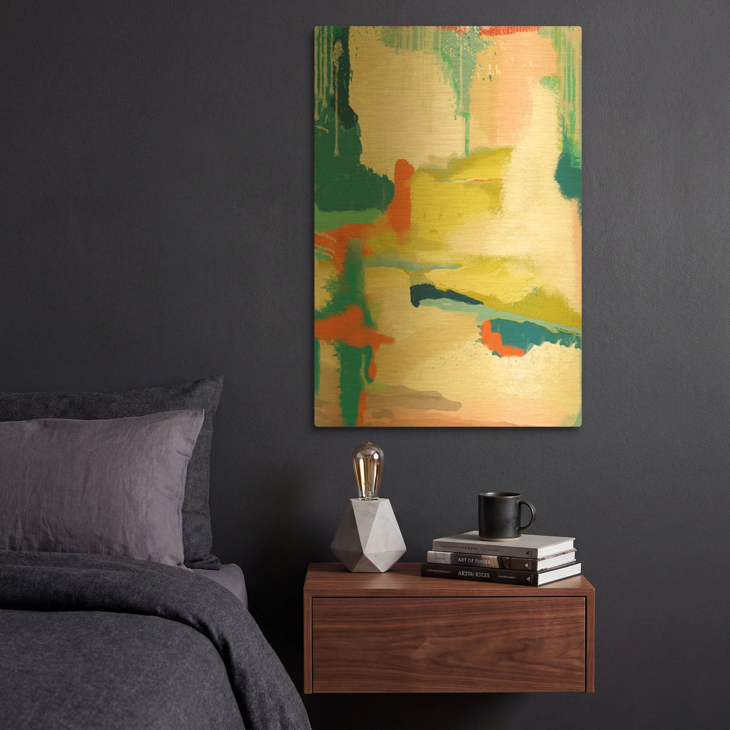 'Deconstructed Landscape 2' By Jan Weiss Gold Metal Wall Art