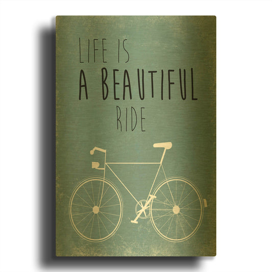 'A Beautiful Ride' By Jan Weiss Gold Metal Wall Art