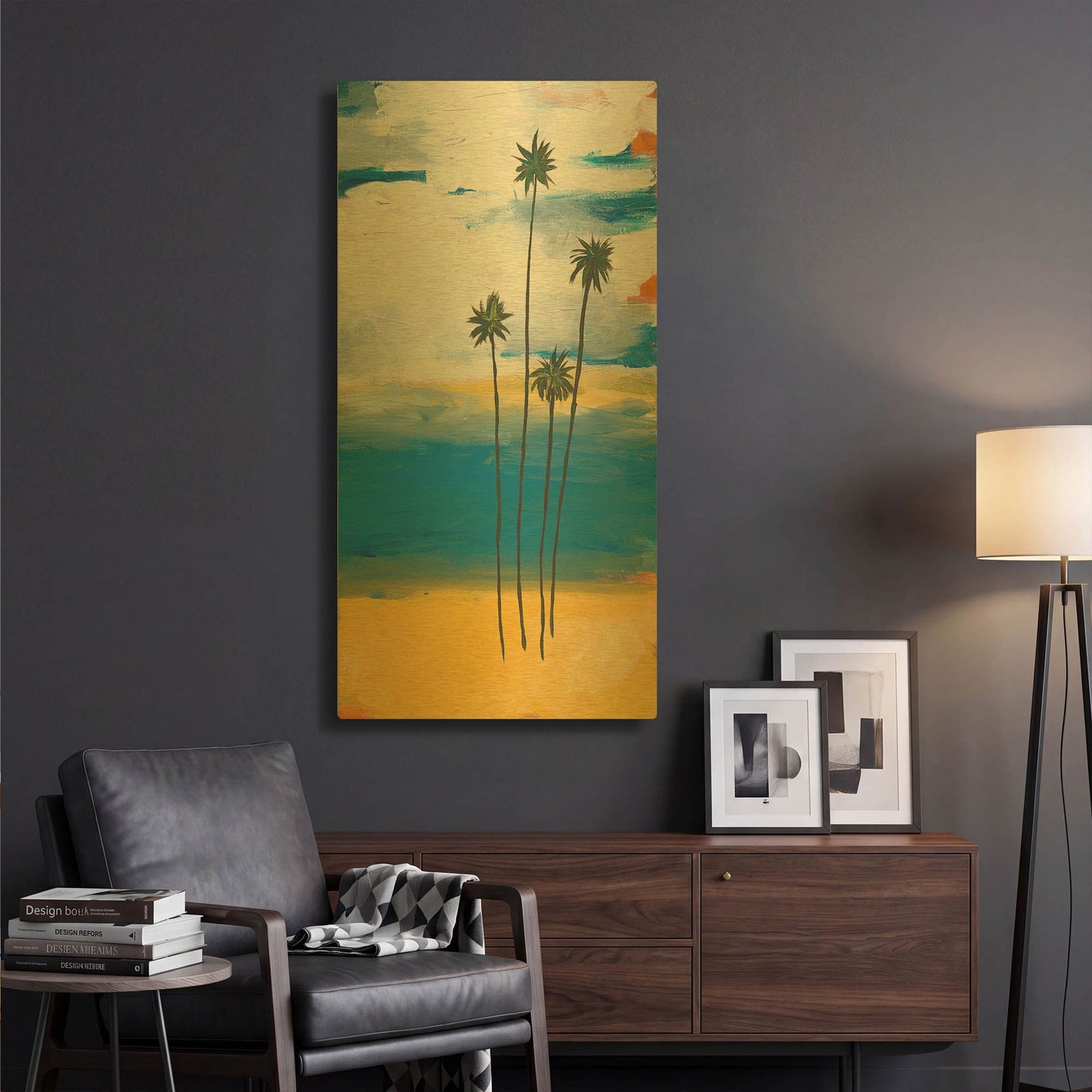 'Four Palms' By Jan Weiss Gold Metal Wall Art