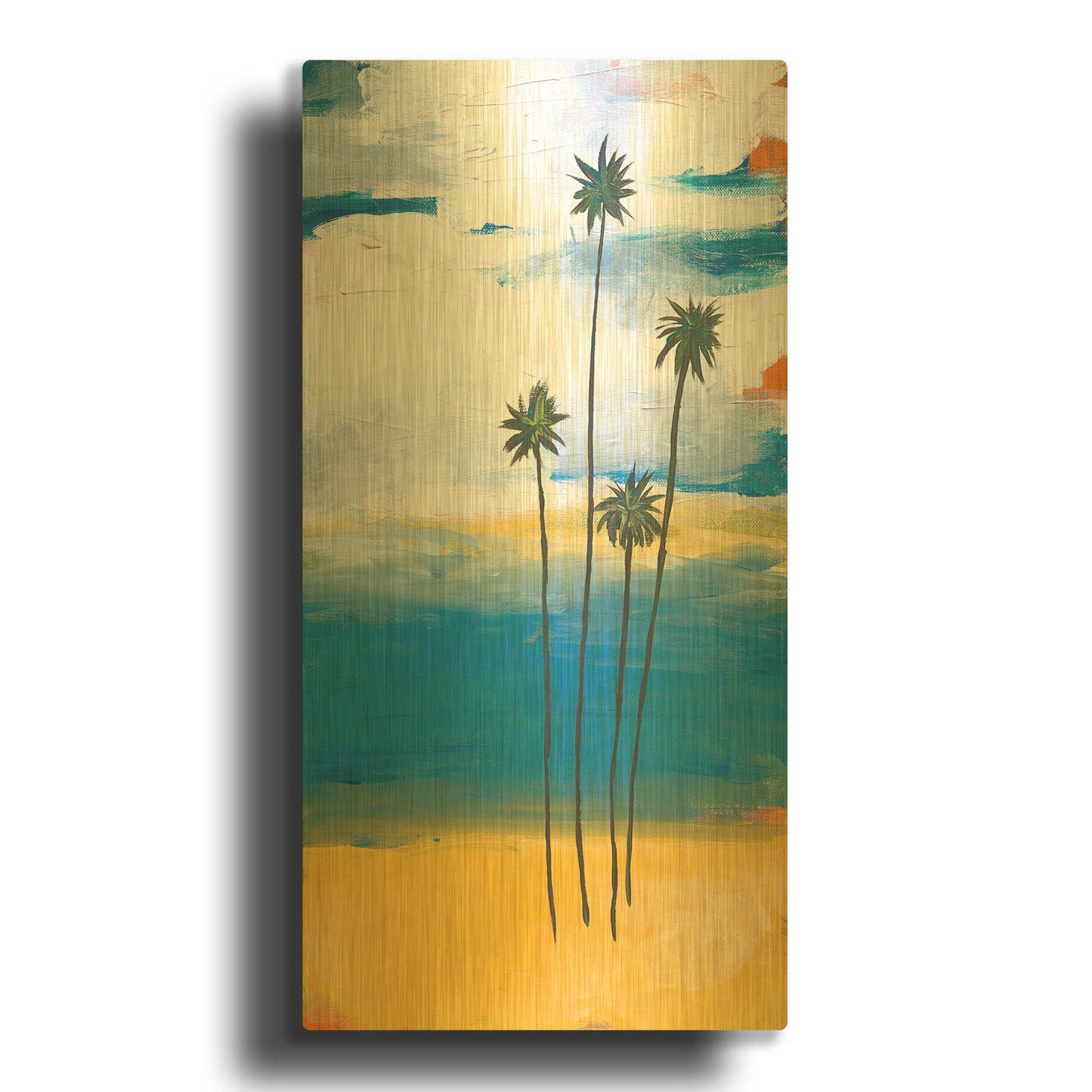 'Four Palms' By Jan Weiss Gold Metal Wall Art
