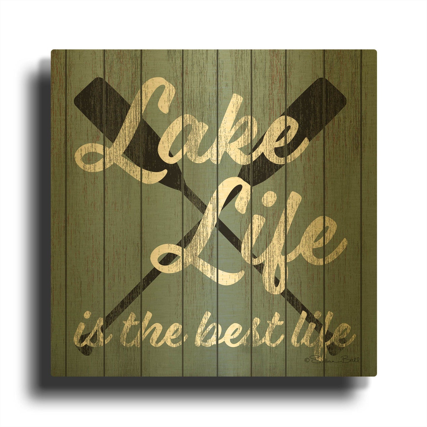 'Lake Life' By Susan Ball Gold Metal Wall Art
