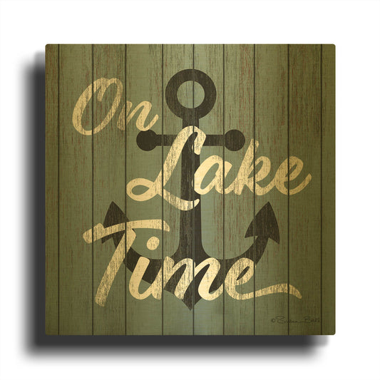 'On Lake Time' By Susan Ball Gold Metal Wall Art