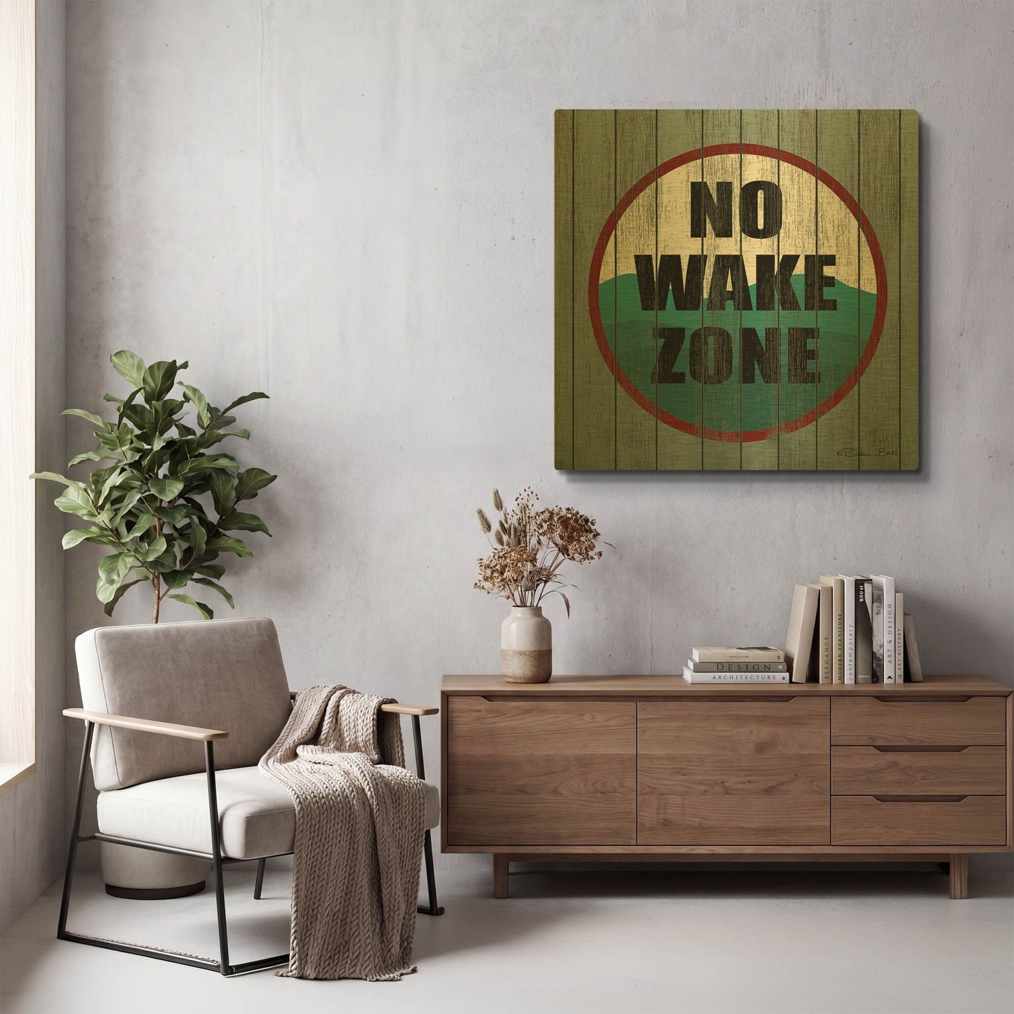 'No Wake Zone' By Susan Ball Gold Metal Wall Art