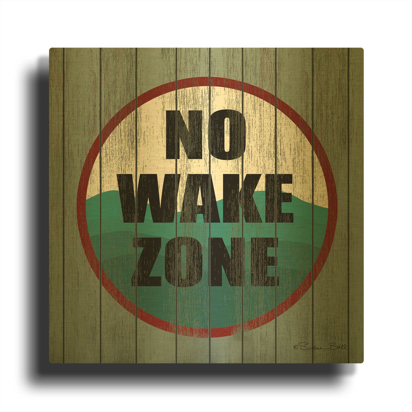 'No Wake Zone' By Susan Ball Gold Metal Wall Art