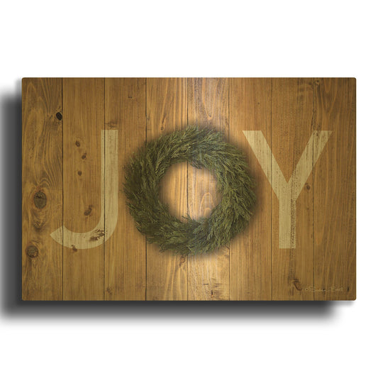 'Joy Cedar Wreath' By Susan Ball Gold Metal Wall Art