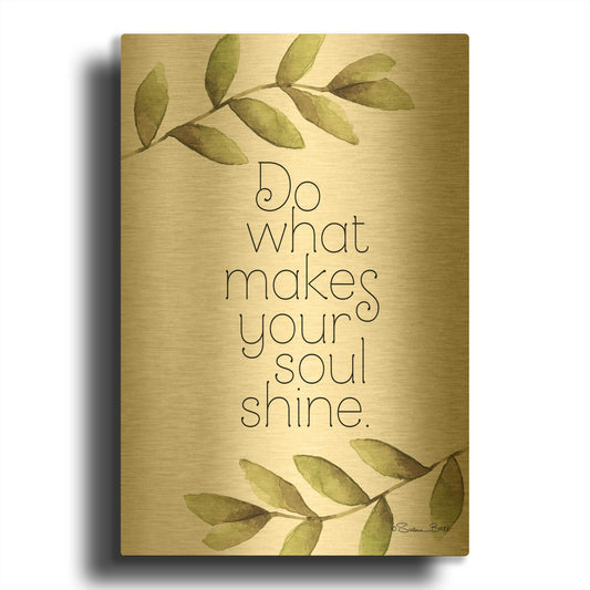 'Greenery Soul Shine' By Susan Ball Gold Metal Wall Art