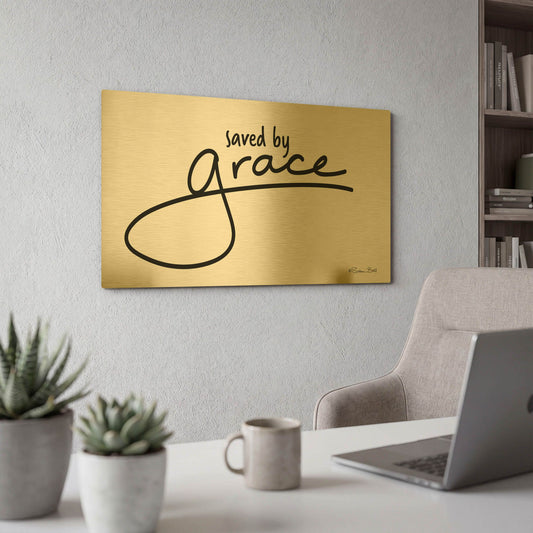 'Save' By Susan Ball Gold Metal Wall Art