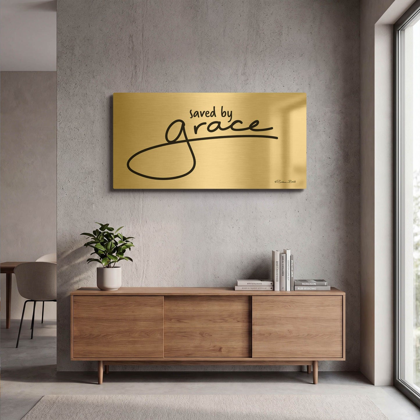 'Save' By Susan Ball Gold Metal Wall Art