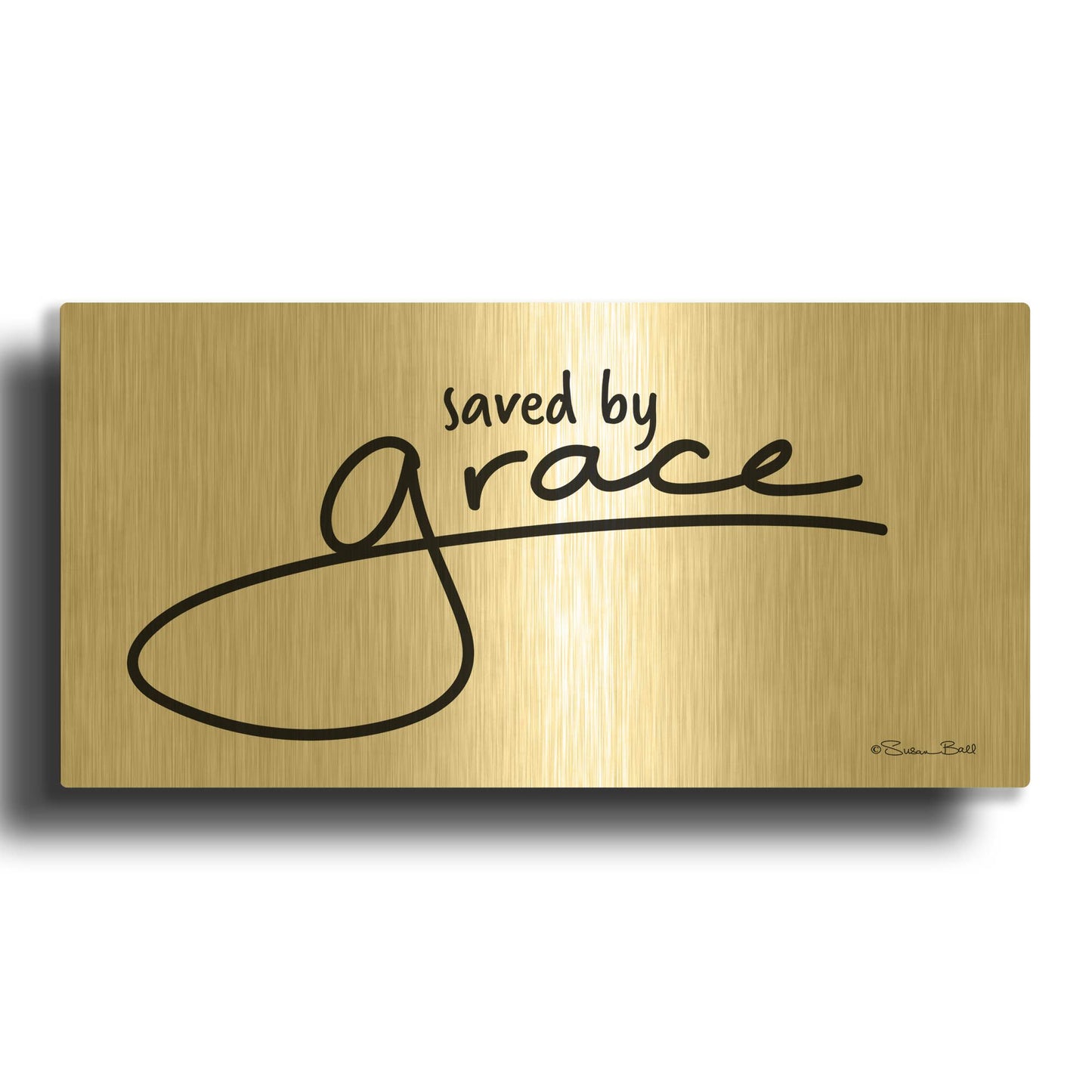 'Save' By Susan Ball Gold Metal Wall Art