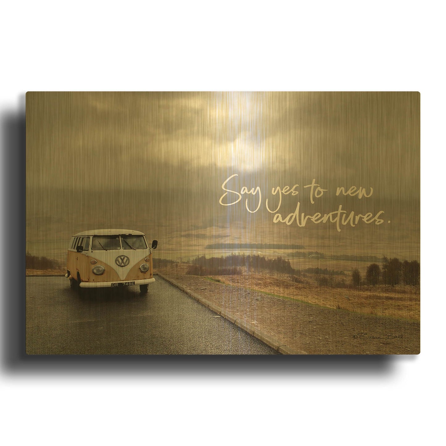 'Say Yes to New Adventure' By Susan Ball Gold Metal Wall Art