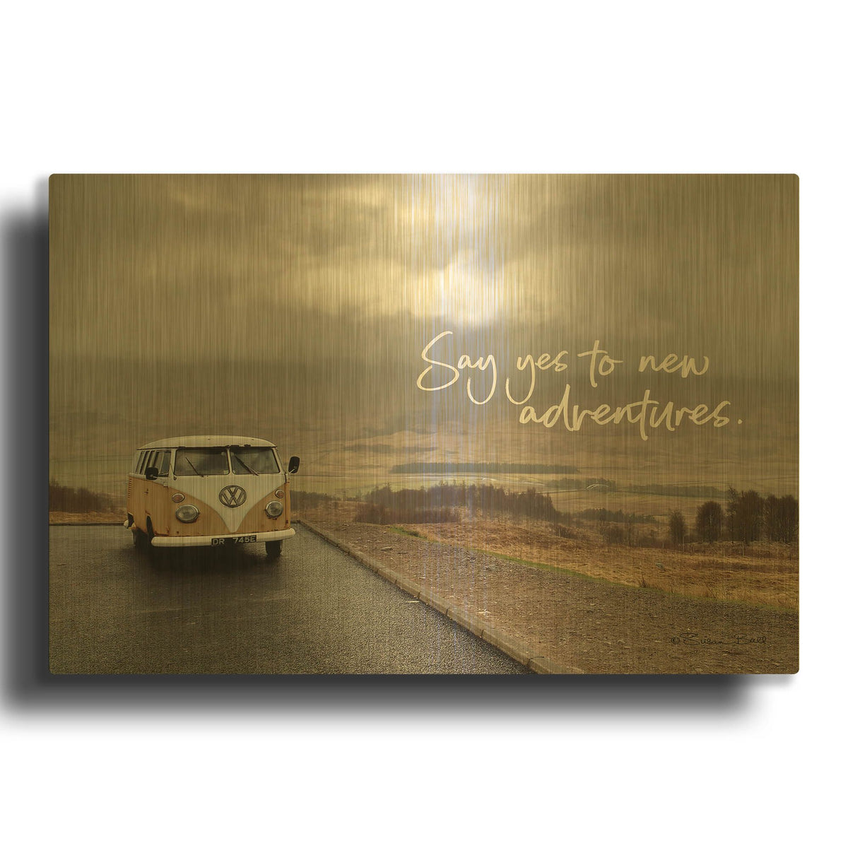 'Say Yes to New Adventure' By Susan Ball Gold Metal Wall Art