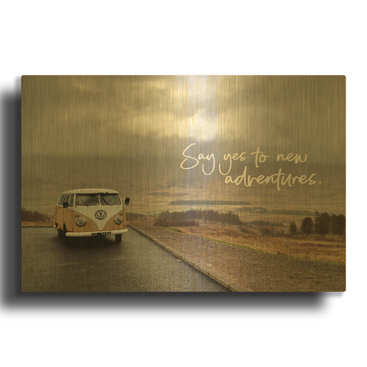 'Say Yes to New Adventure' By Susan Ball Gold Metal Wall Art