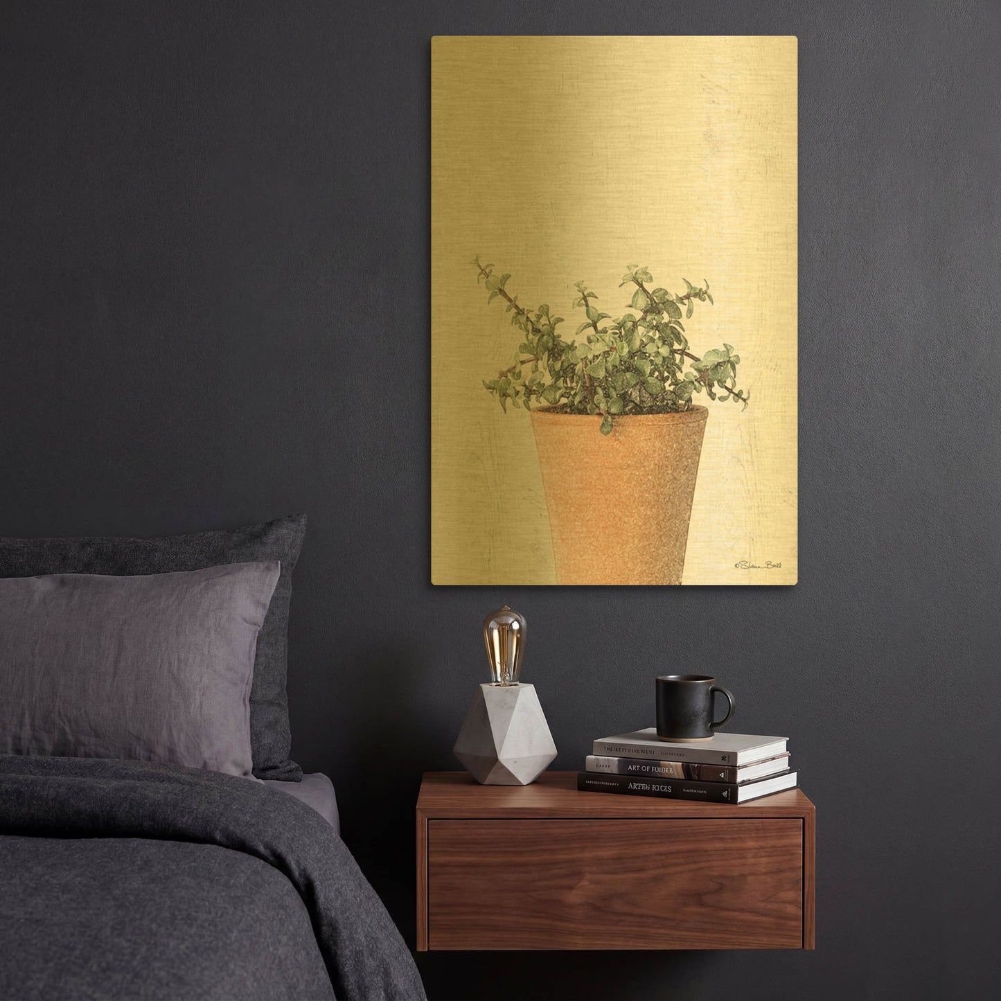 'Succulents II' By Susan Ball Gold Metal Wall Art