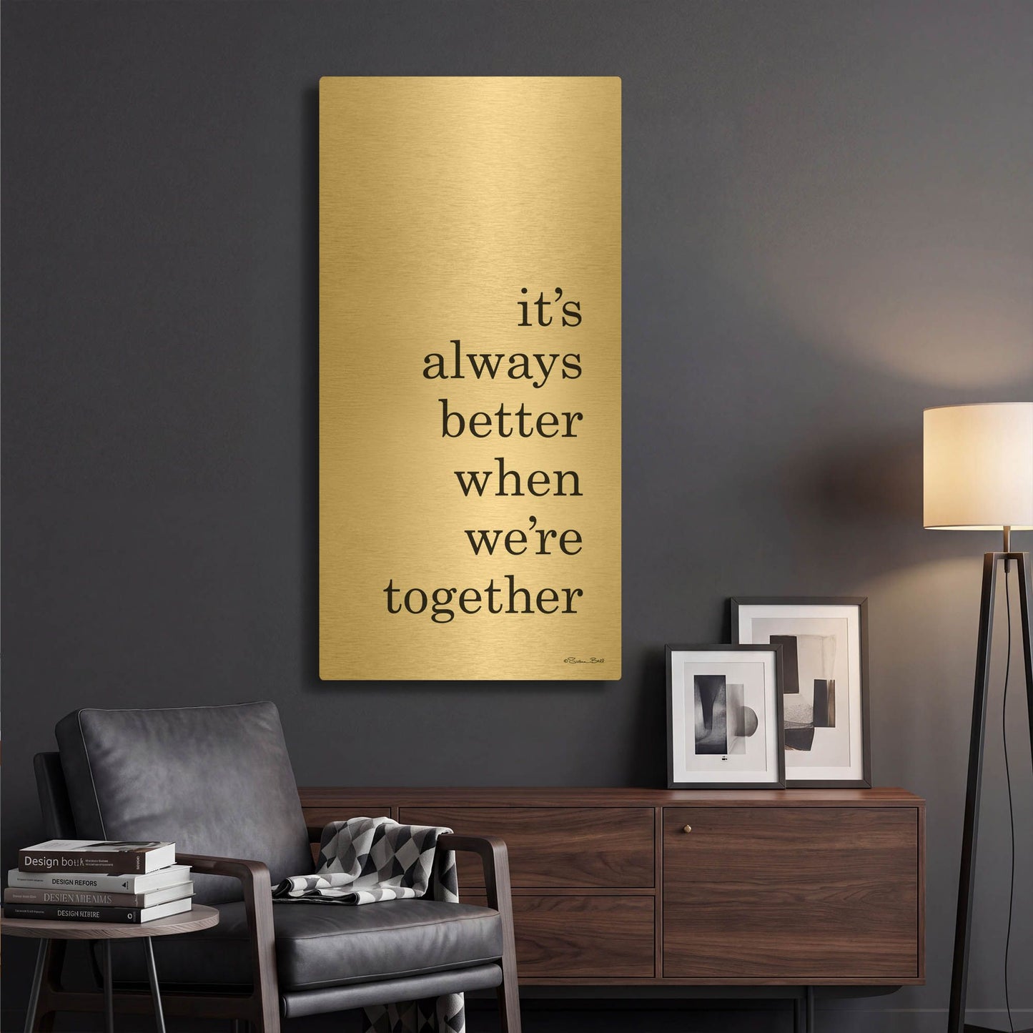 'Better Together' By Susan Ball Gold Metal Wall Art