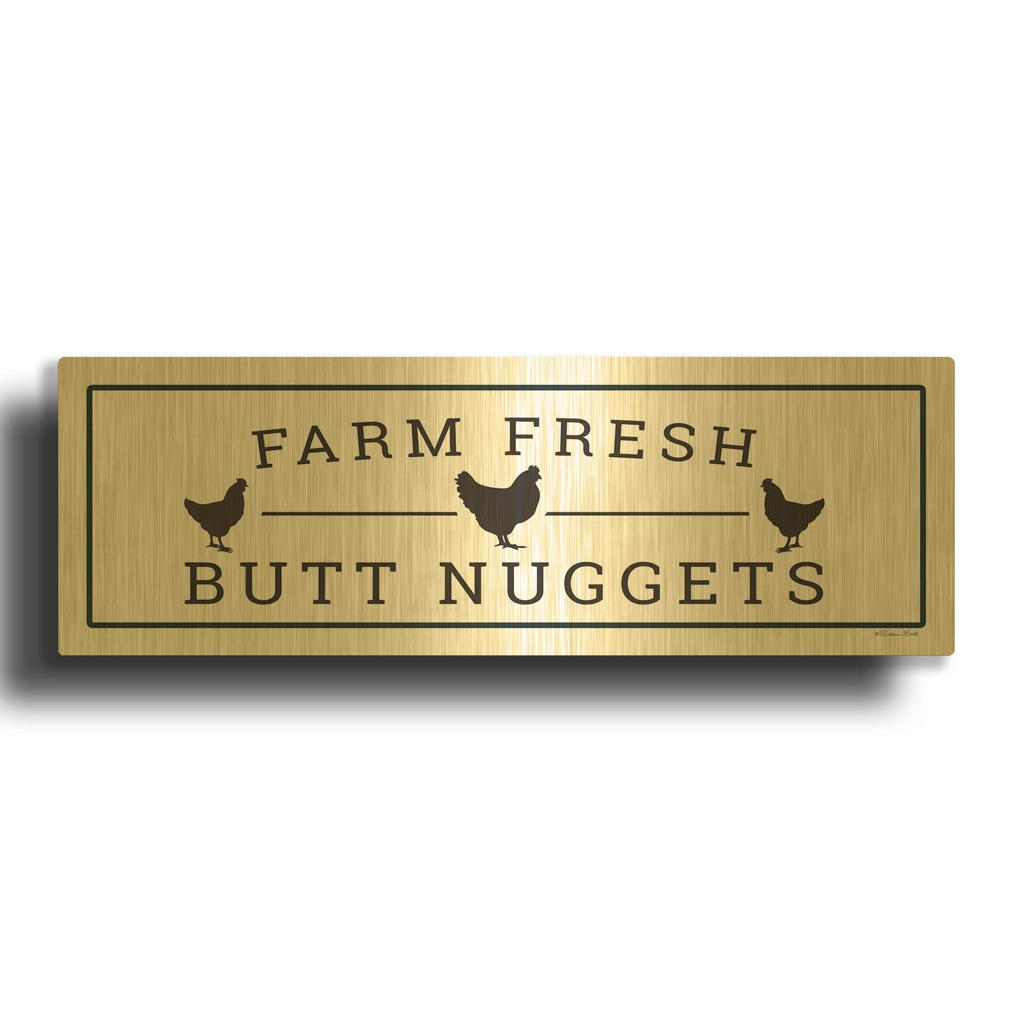 'Farm Fresh' By Susan Ball Gold Metal Wall Art