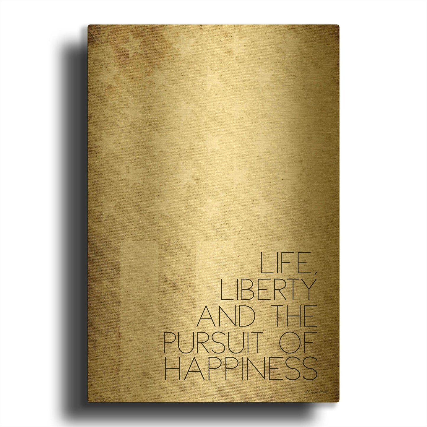 'Life, Liberty and Happiness' By Susan Ball Gold Metal Wall Art