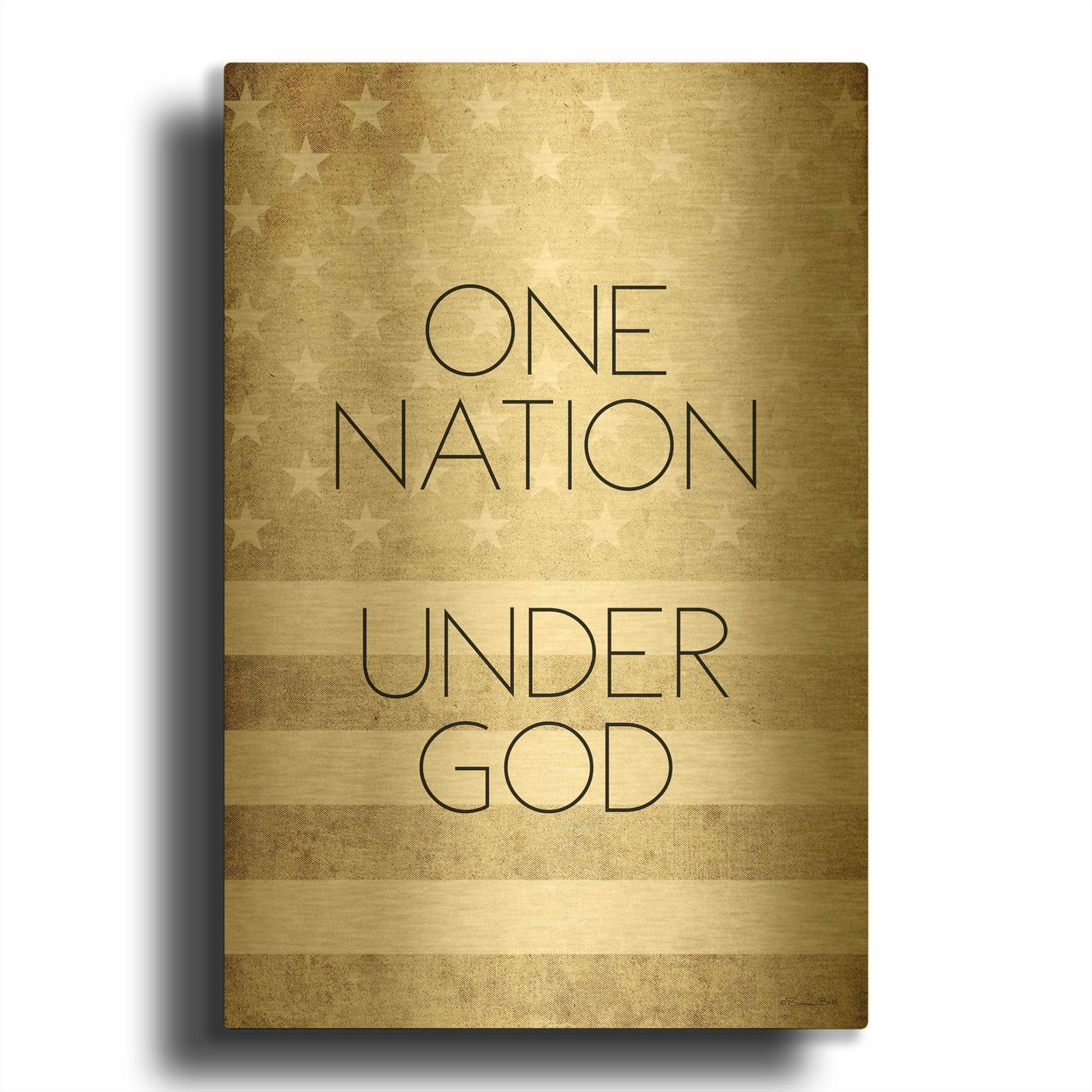 'One Nation Under God' By Susan Ball Gold Metal Wall Art