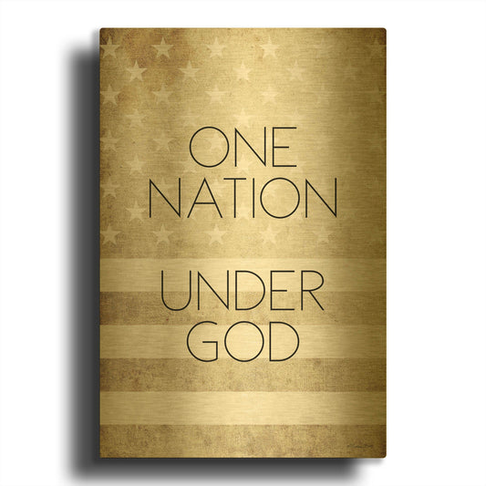 'One Nation Under God' By Susan Ball Gold Metal Wall Art