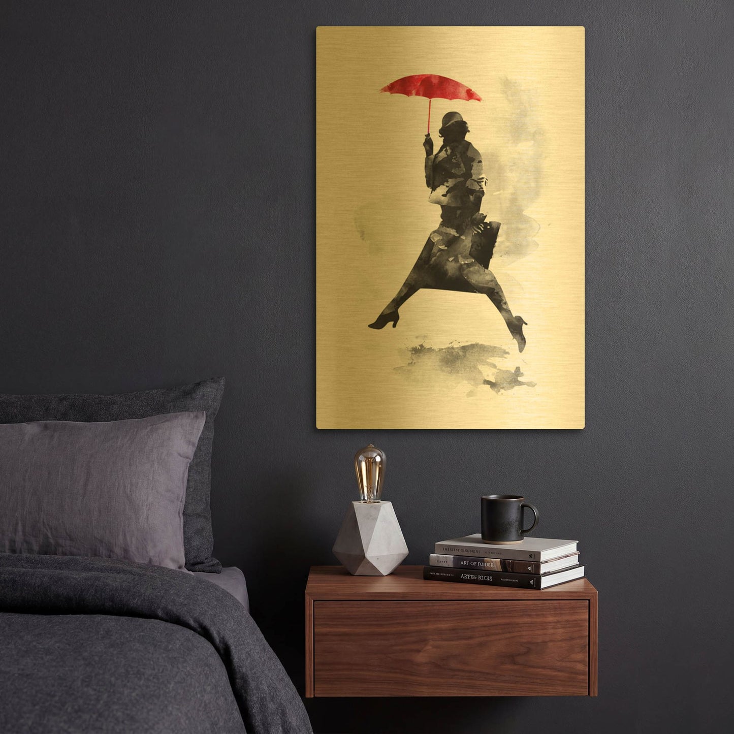 'Puddle Jumper' By Robert Farkas Gold Metal Wall Art