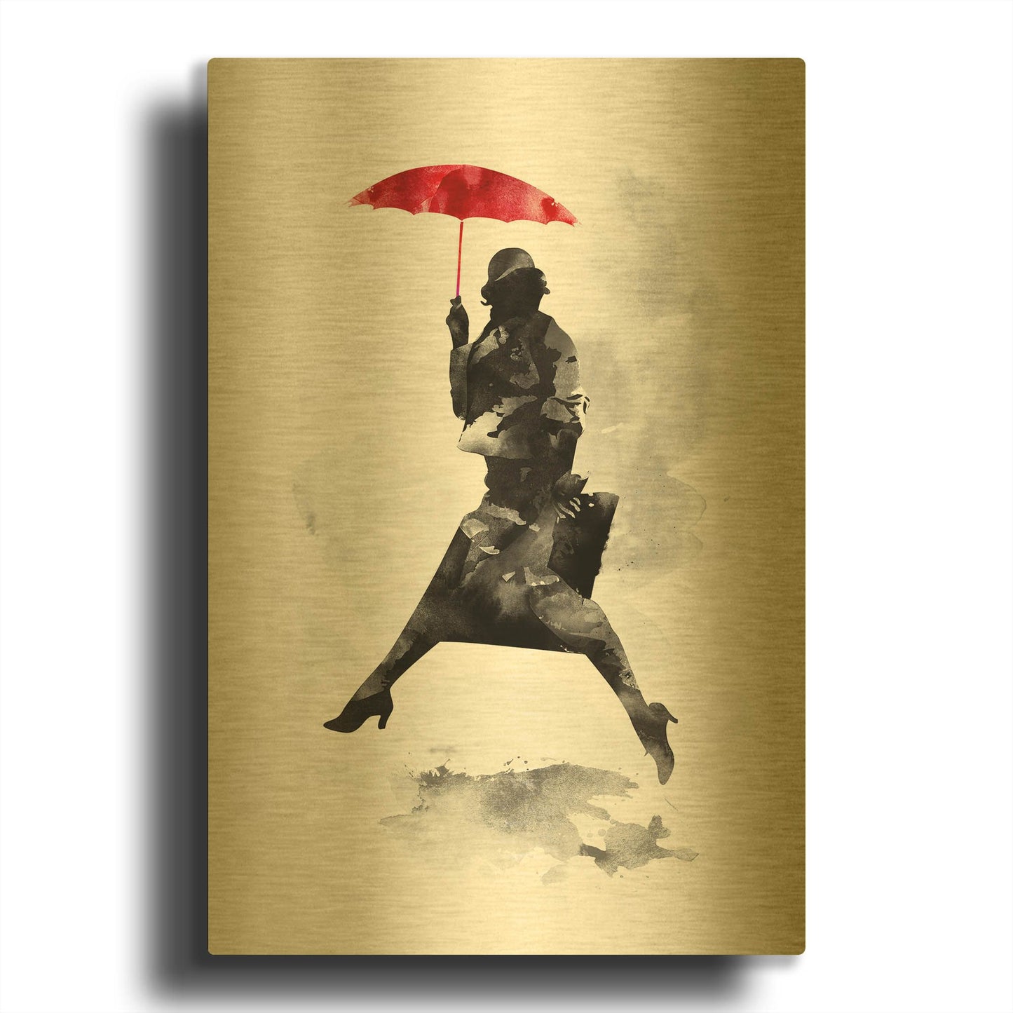 'Puddle Jumper' By Robert Farkas Gold Metal Wall Art