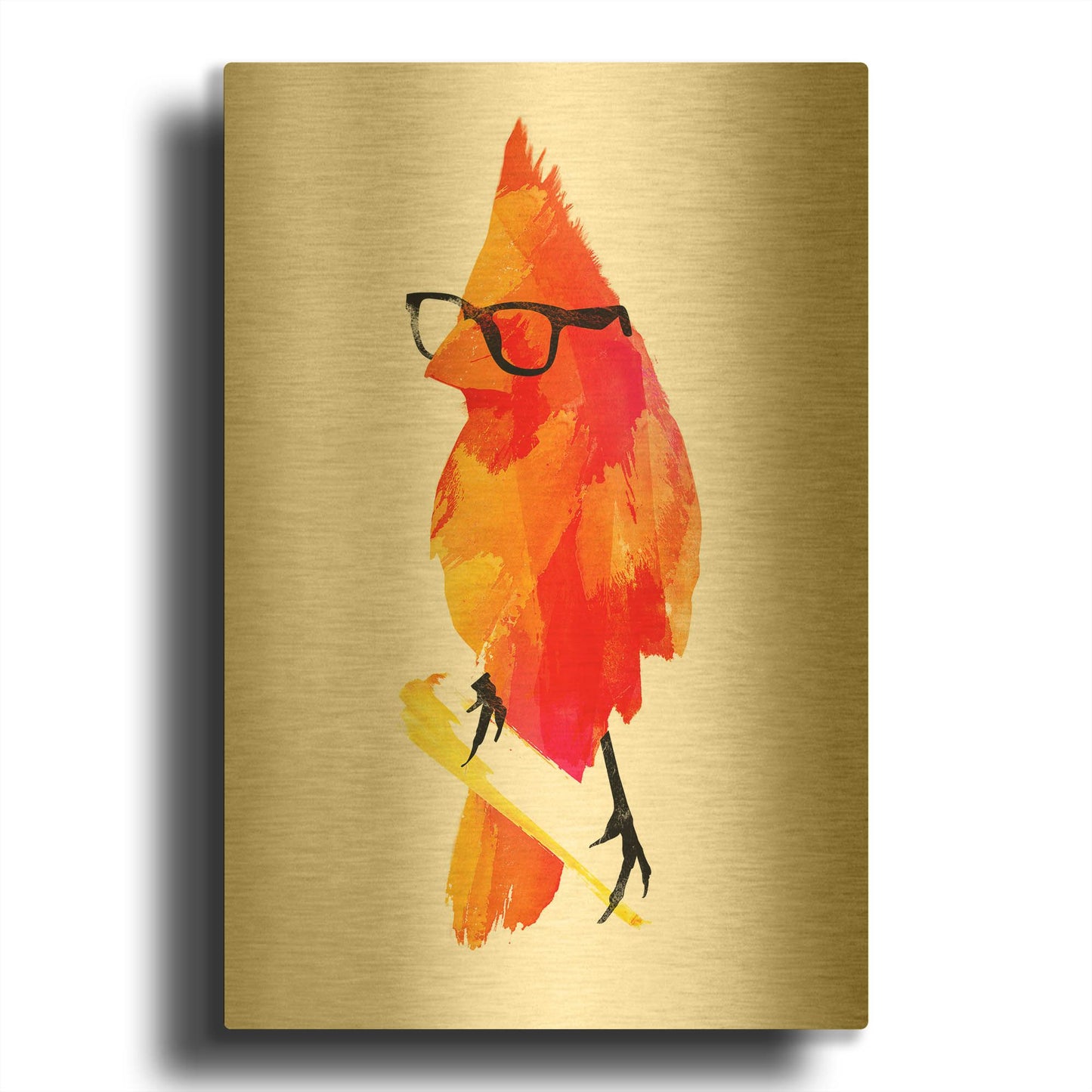 'Punk Bird' By Robert Farkas Gold Metal Wall Art