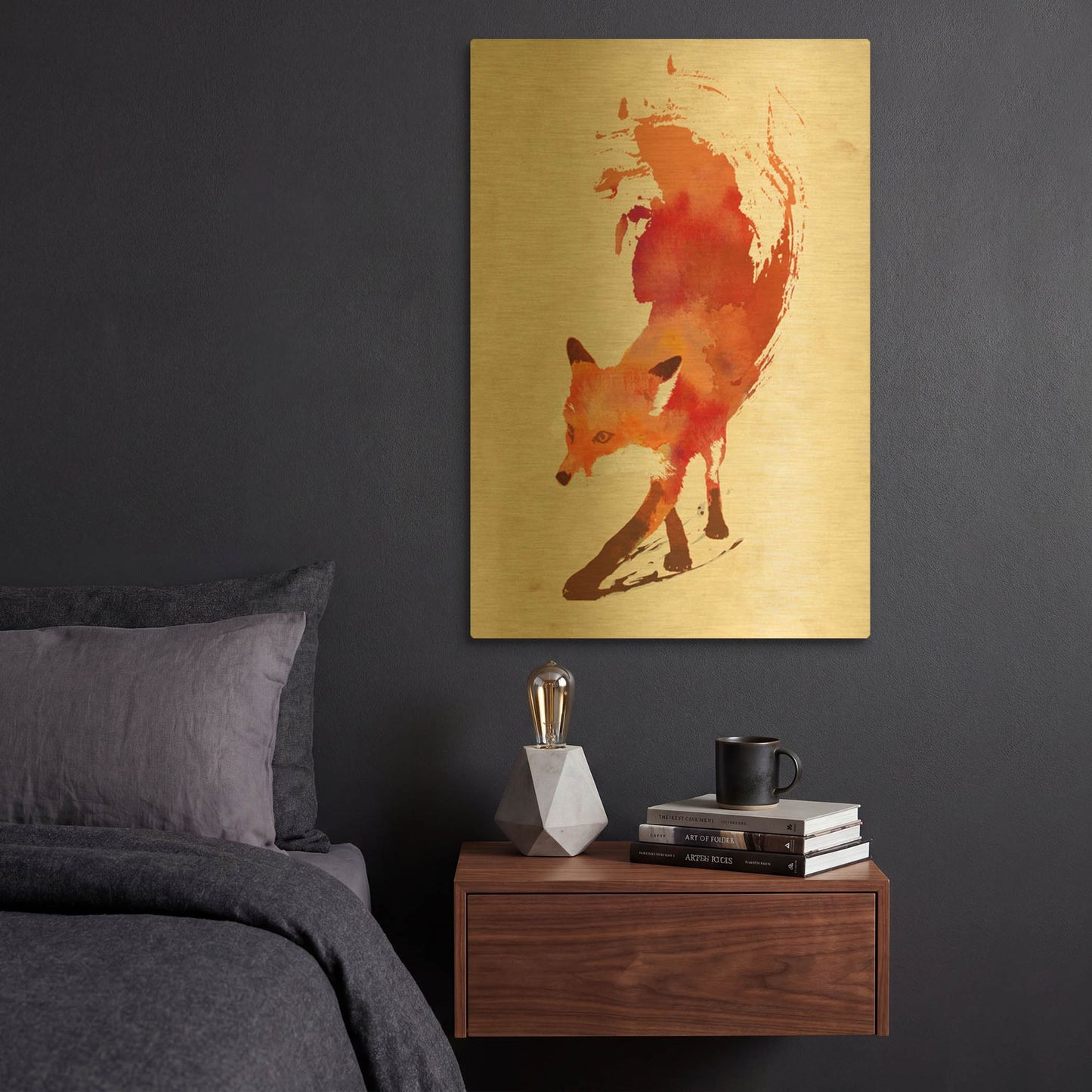 'Vulpes Vulpes' By Robert Farkas Gold Metal Wall Art