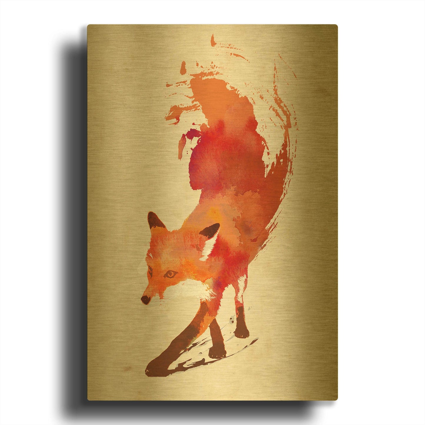 'Vulpes Vulpes' By Robert Farkas Gold Metal Wall Art