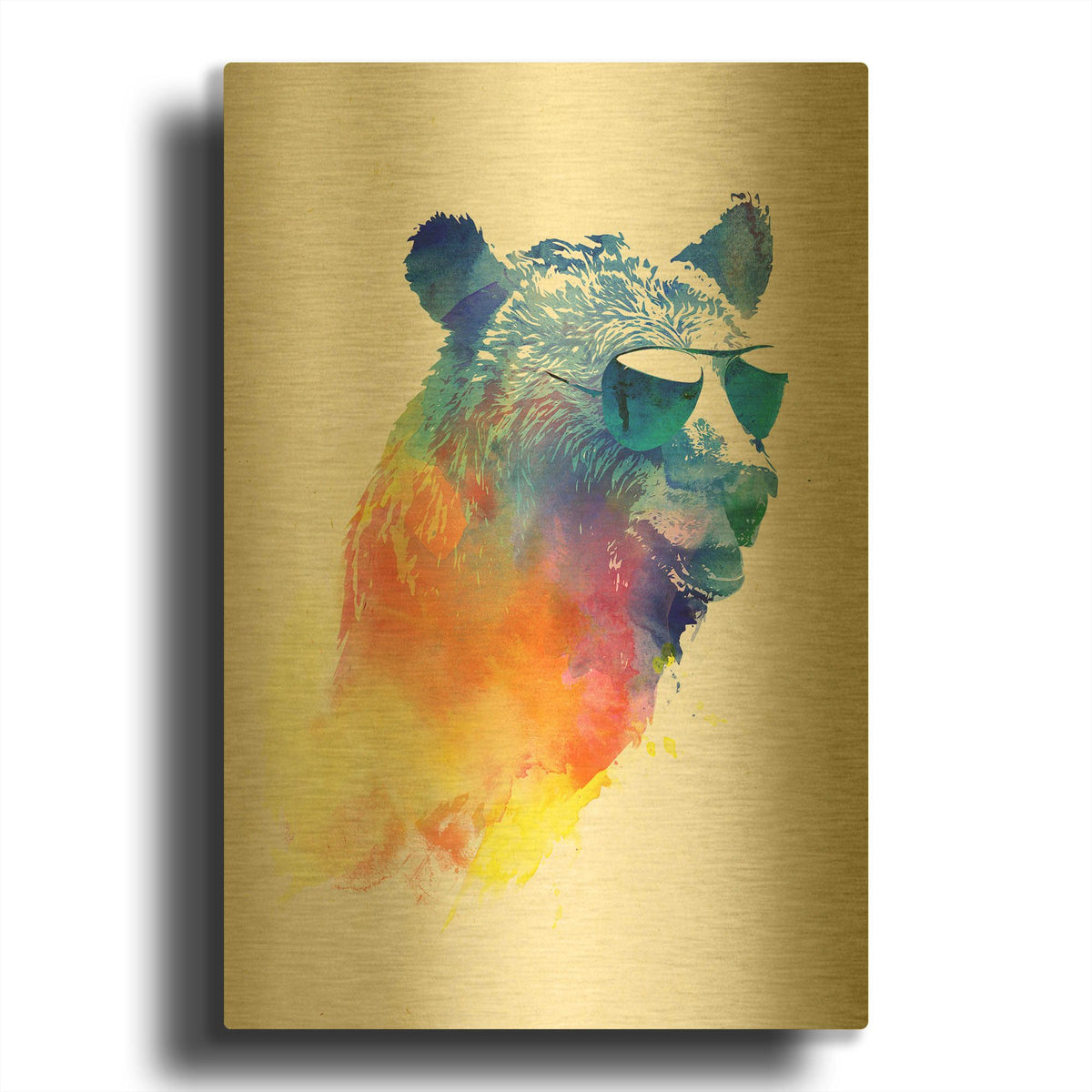 'Sunny Bear' By Robert Farkas Gold Metal Wall Art