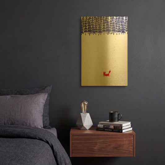 'Alone In The Forest' By Robert Farkas Gold Metal Wall Art
