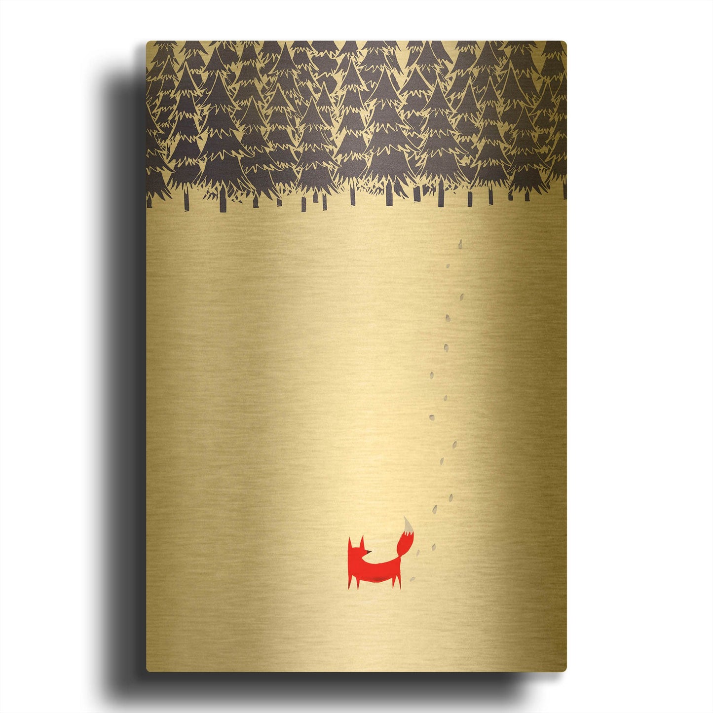 'Alone In The Forest' By Robert Farkas Gold Metal Wall Art