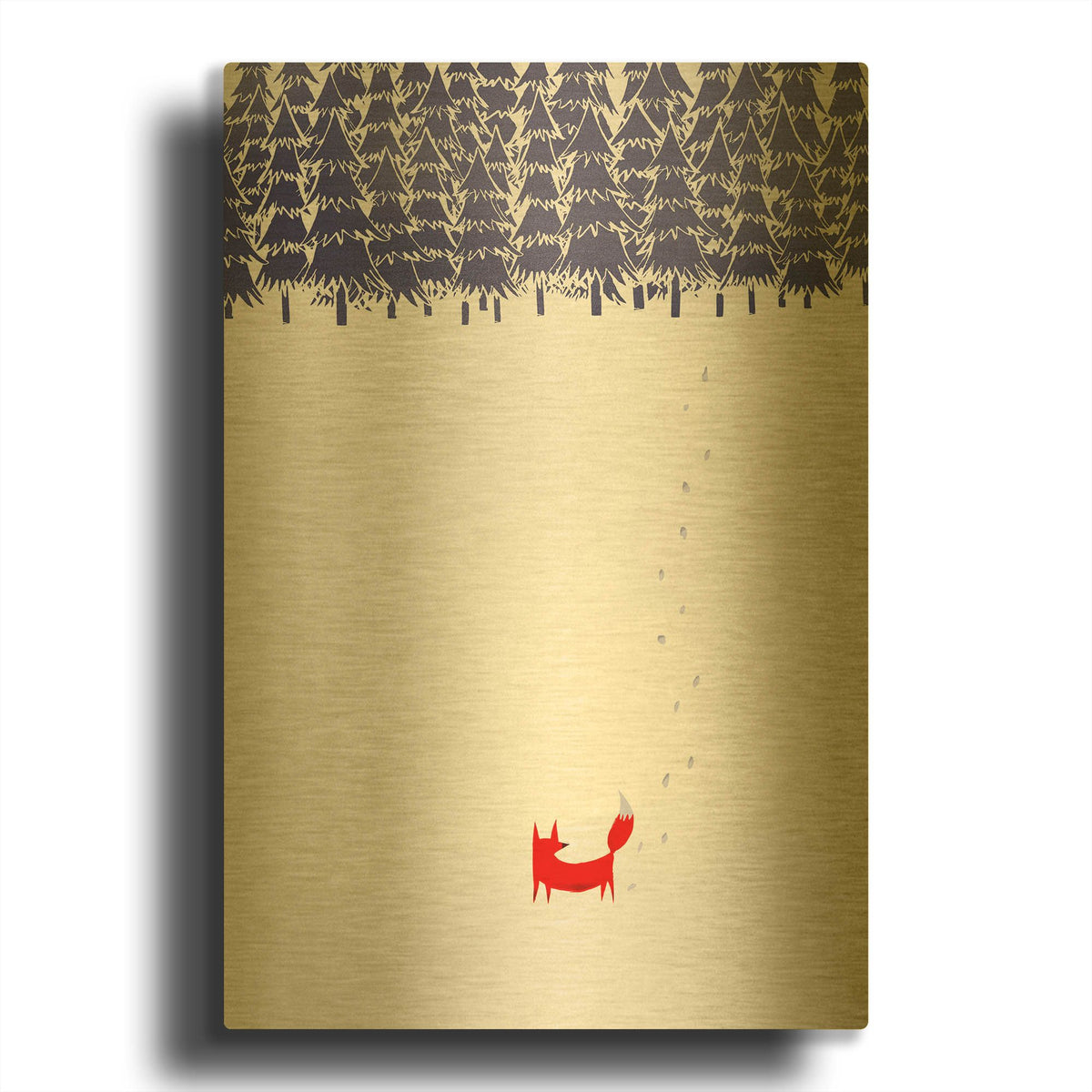 'Alone In The Forest' By Robert Farkas Gold Metal Wall Art
