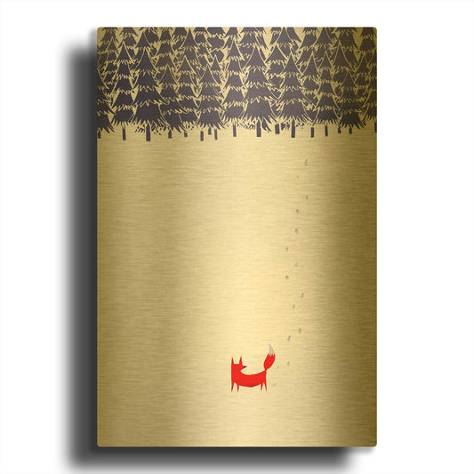 'Alone In The Forest' By Robert Farkas Gold Metal Wall Art