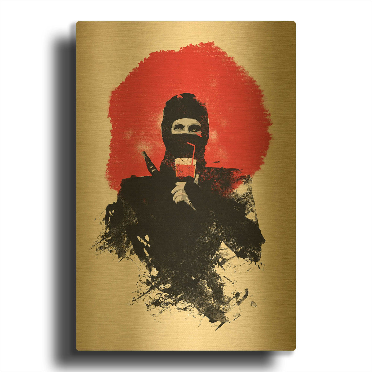 'American Ninja' By Robert Farkas Gold Metal Wall Art