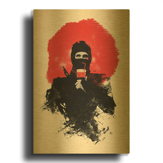 'American Ninja' By Robert Farkas Gold Metal Wall Art