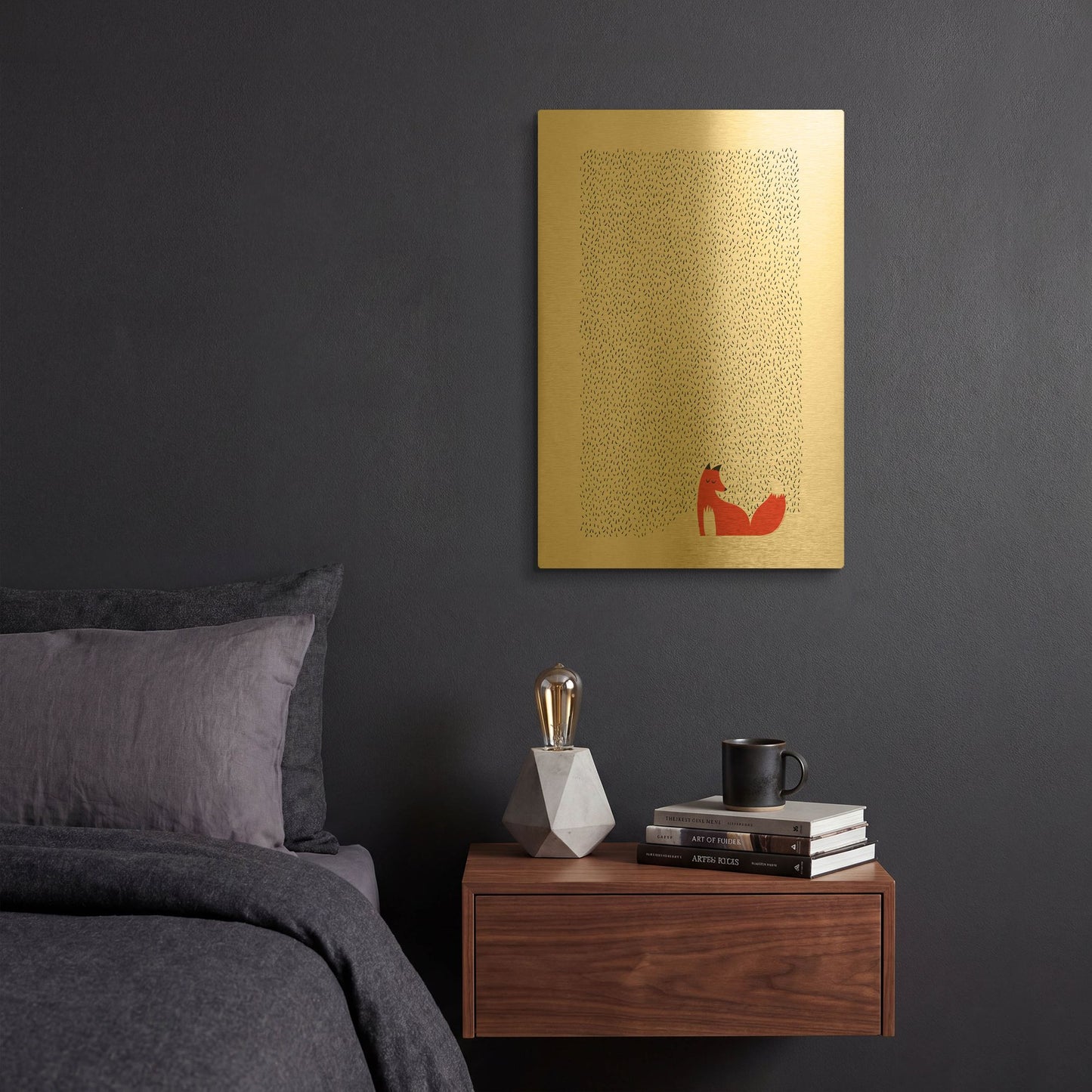 'Black Grass' By Robert Farkas Gold Metal Wall Art